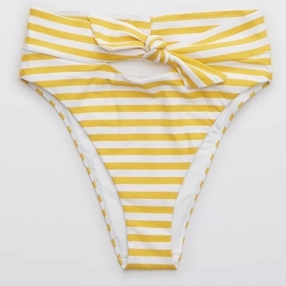 Aerie Cut Out Tie High Cut Cheeky Bikini BOTTOM ONLY - Picture 1 of 9